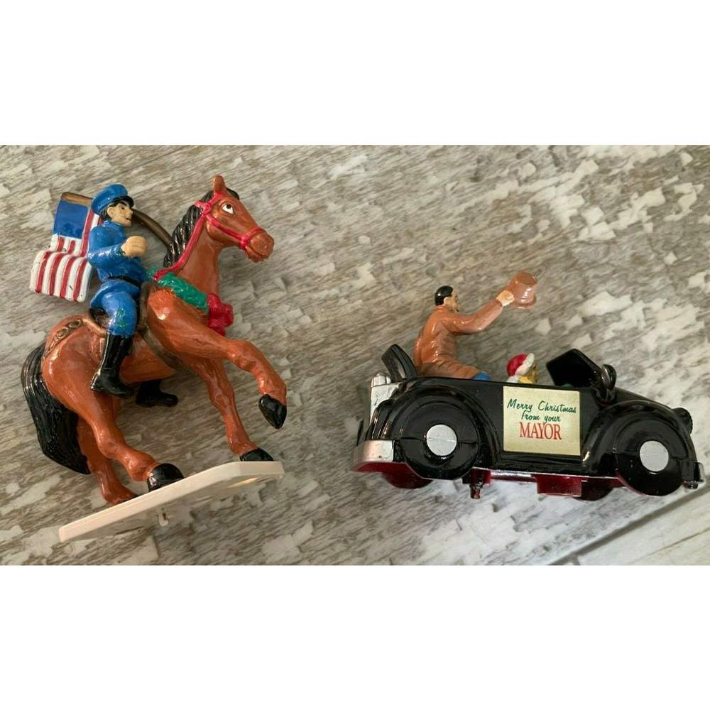 Vintage 1998 Trendmasters Main Street Parade Policeman on Horse Mayor in Car